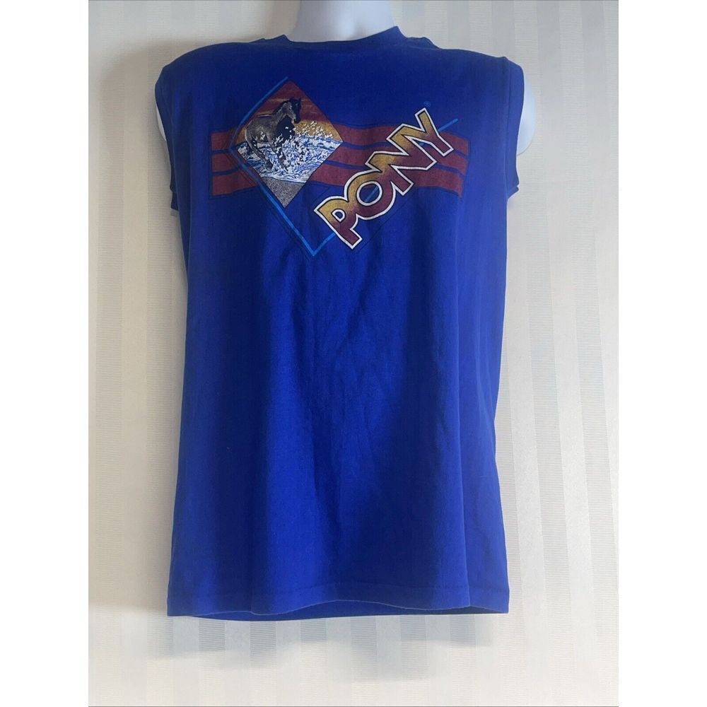 Pony Sportswear Sleeveless‎ T Shirt Vintage 90s Sneaker Brand Gray 1990s medium